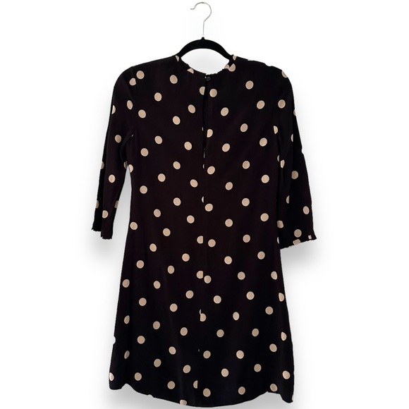 Kate Spade Black & White Dizzy Polka Dot Shift Mini Dress Size 0 - Picture 9 of 13